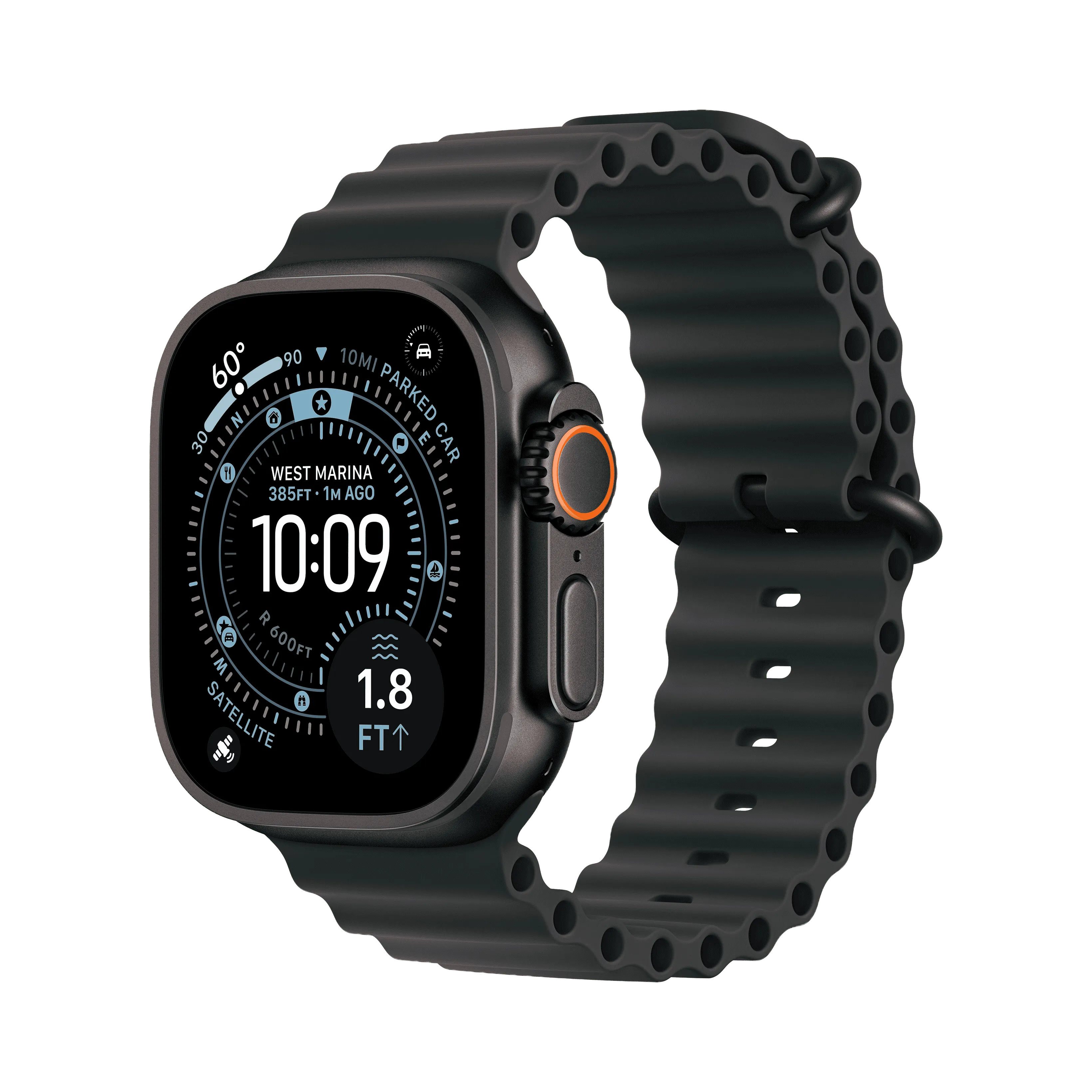 Apple Watch Ultra 3 49 мм, корпус из черного титана