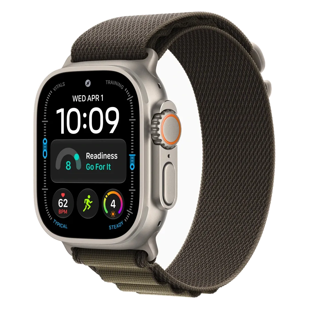 Apple Watch Ultra 4 49 мм, корпус из натурального титана, трейловая петля — Dark Olive — купить в РК-Тек
