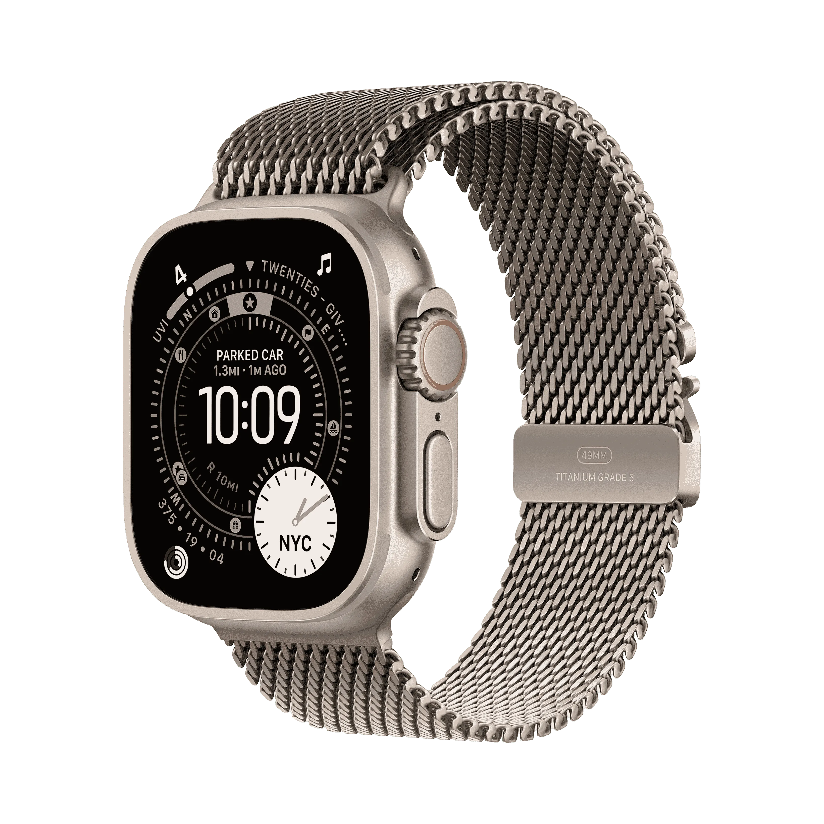 Apple Watch Ultra 3 49 мм, корпус из черного титана, миланская петля