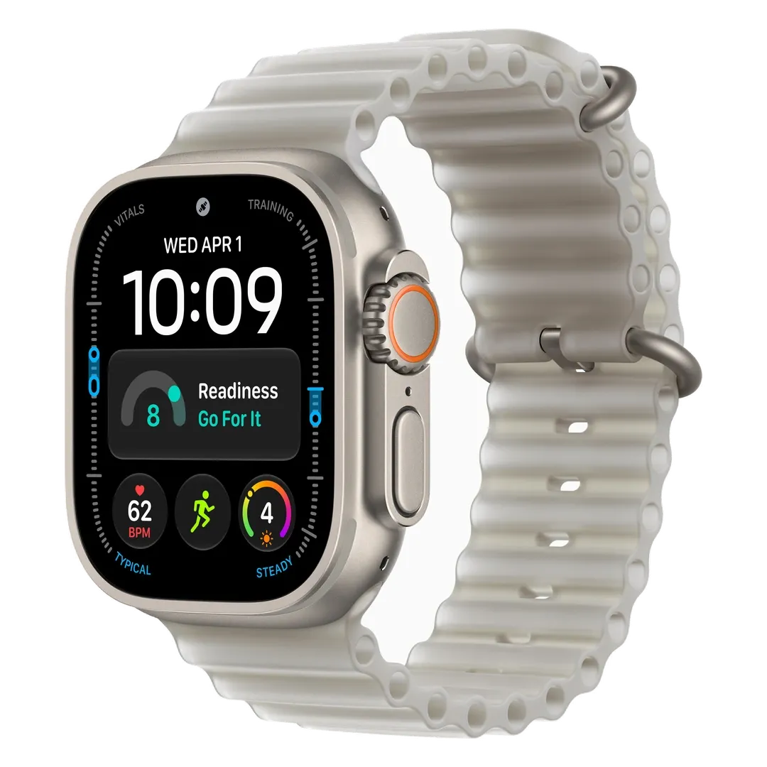 Apple Watch Ultra 4 49 мм, корпус из натурального титана, океанский ремешок — Translucent Gray — купить в РК-Тек